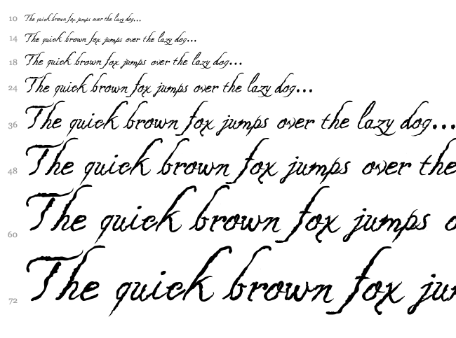 Caligraf 1435 font waterfall